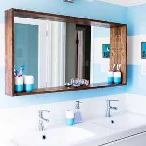 Specchio con cornice in legno di castagno Calipso Xlab