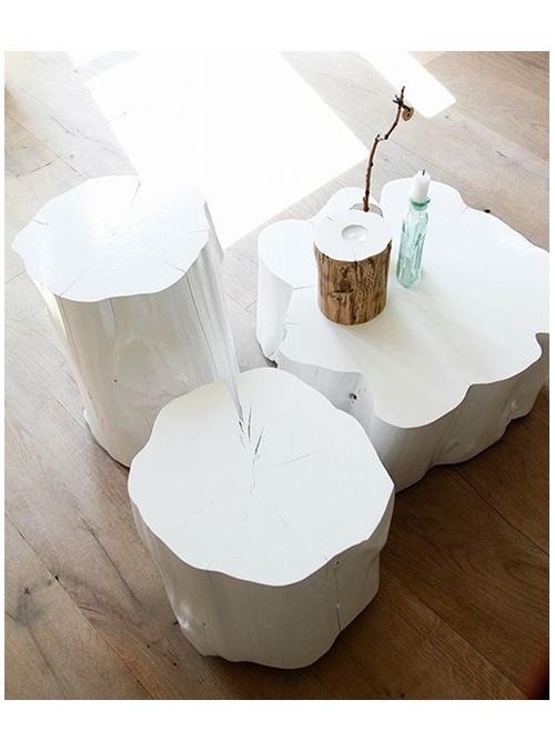 Tris tavolini da salotto Casas colore bianco Xlab