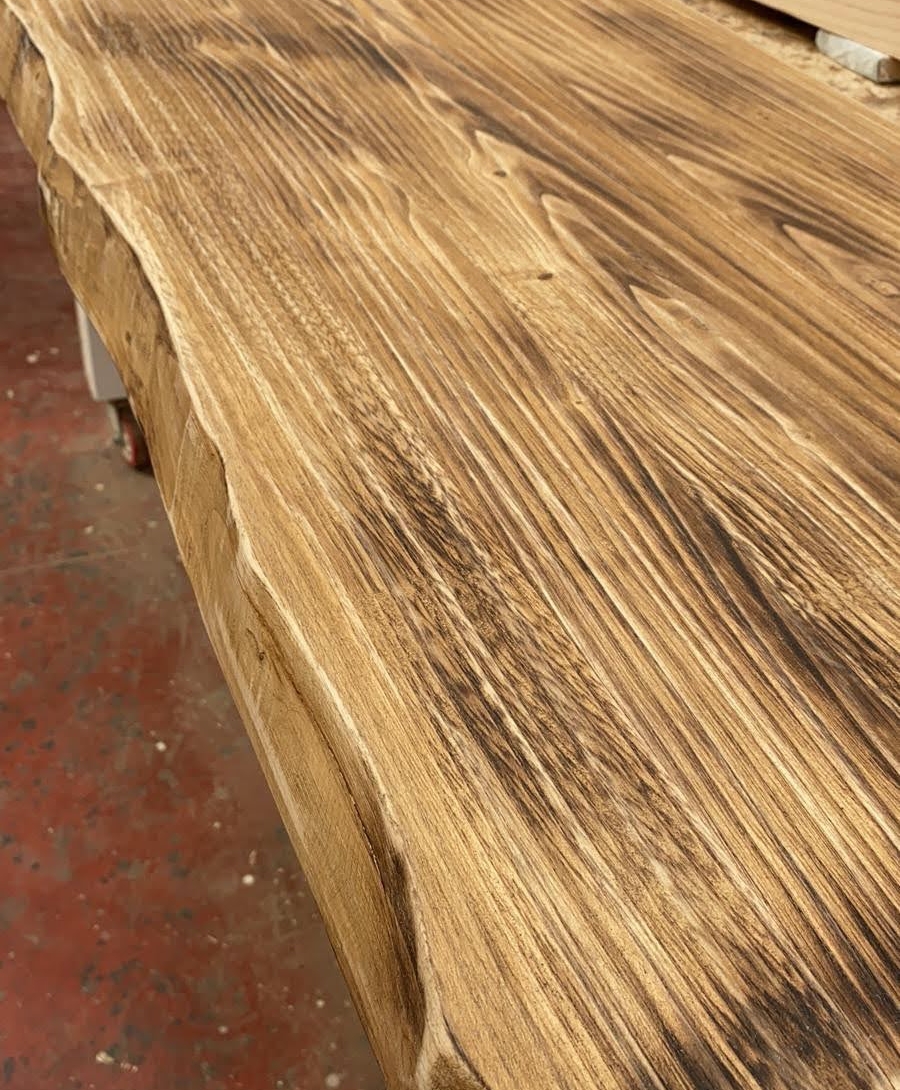 Tavolo legno ciliegio massello e ferro gambe incrociate ruggine stile  industrial - 240x110 cm - XLAB Design