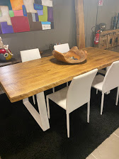 Tavolo scrivania in legno e ferro vintage Fallaci Xlab