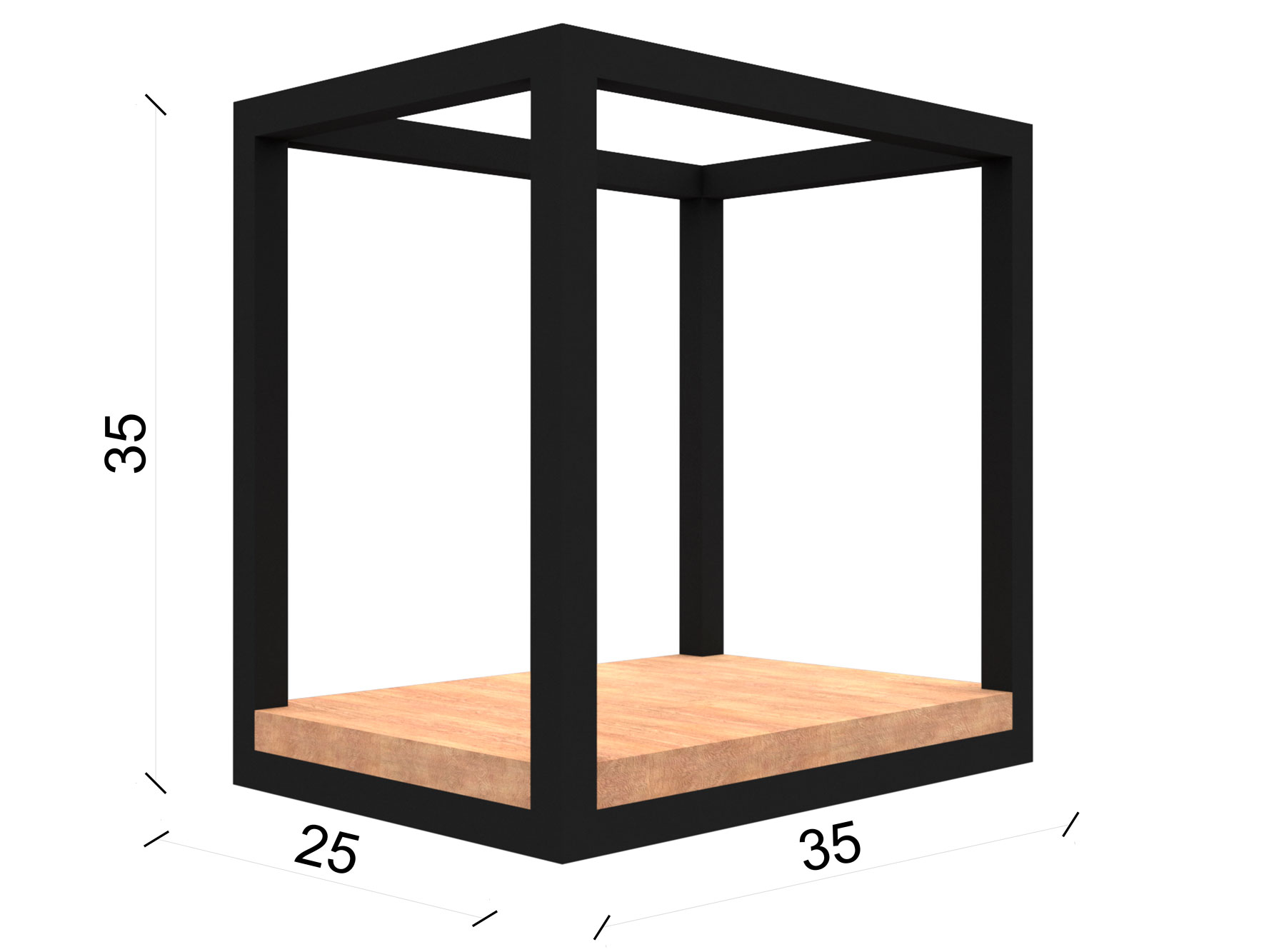 idee per arredare cubi ferro e legno da parete 35x35x25 cm - XLAB Design