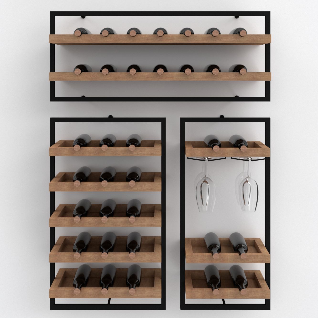 Portabottiglie da parete cantinetta di design 34 bottiglie di vino