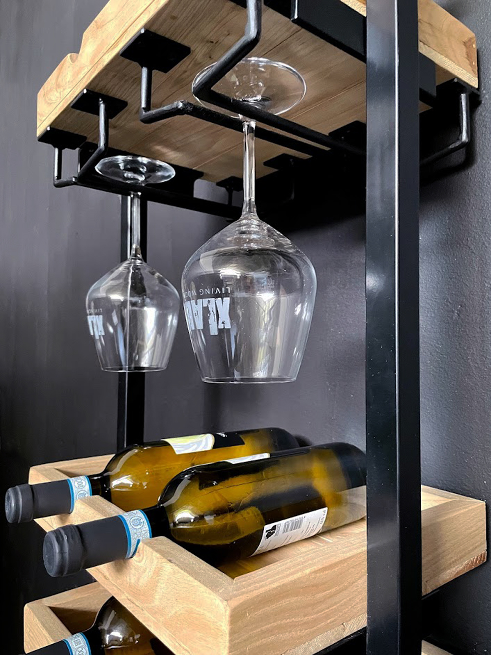 Cantinetta portabottiglie di vino in legno da parete muro porta bottiglie