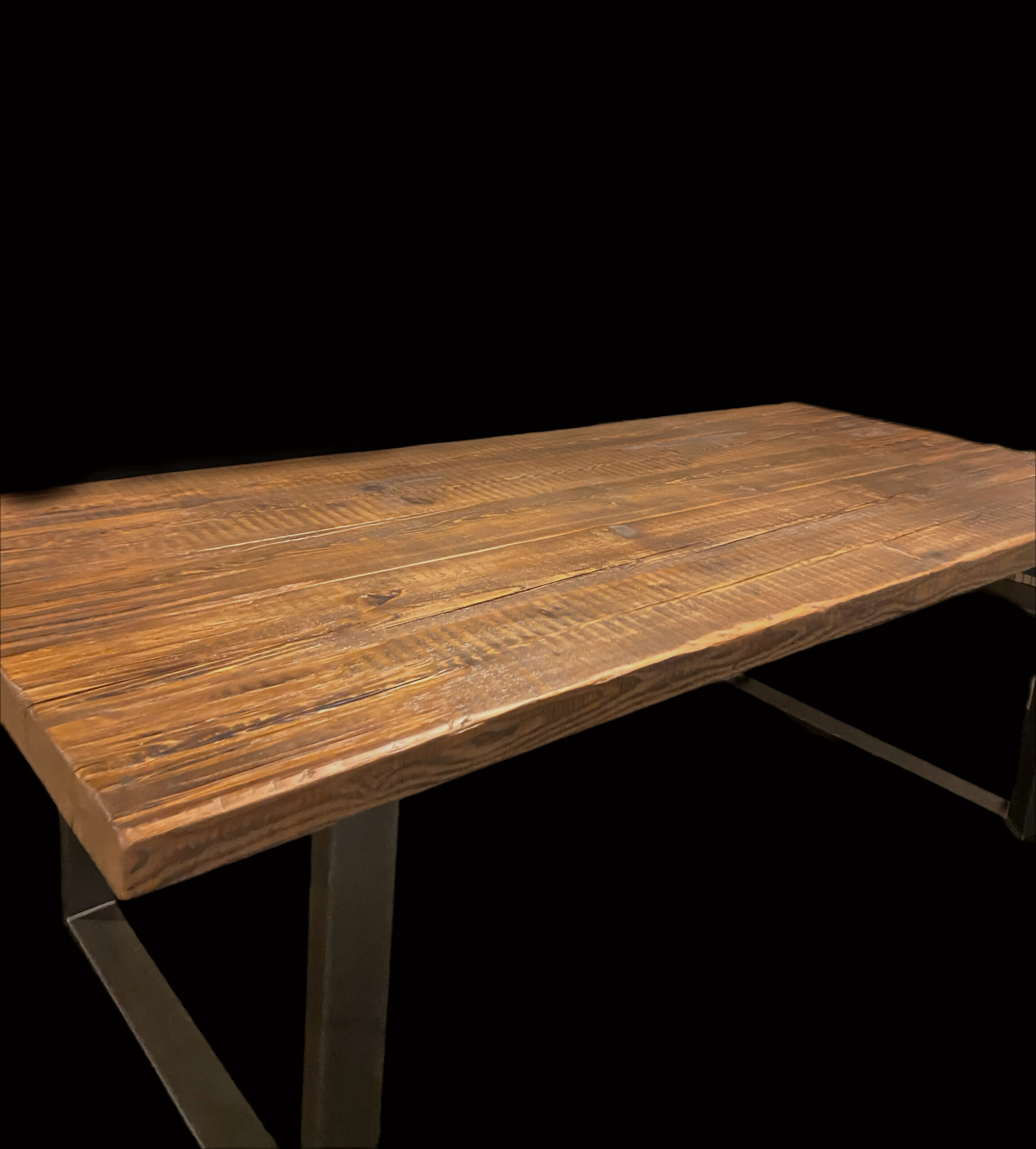 Tavolo legno ciliegio massello e ferro gambe incrociate ruggine stile  industrial - 240x110 cm - XLAB Design