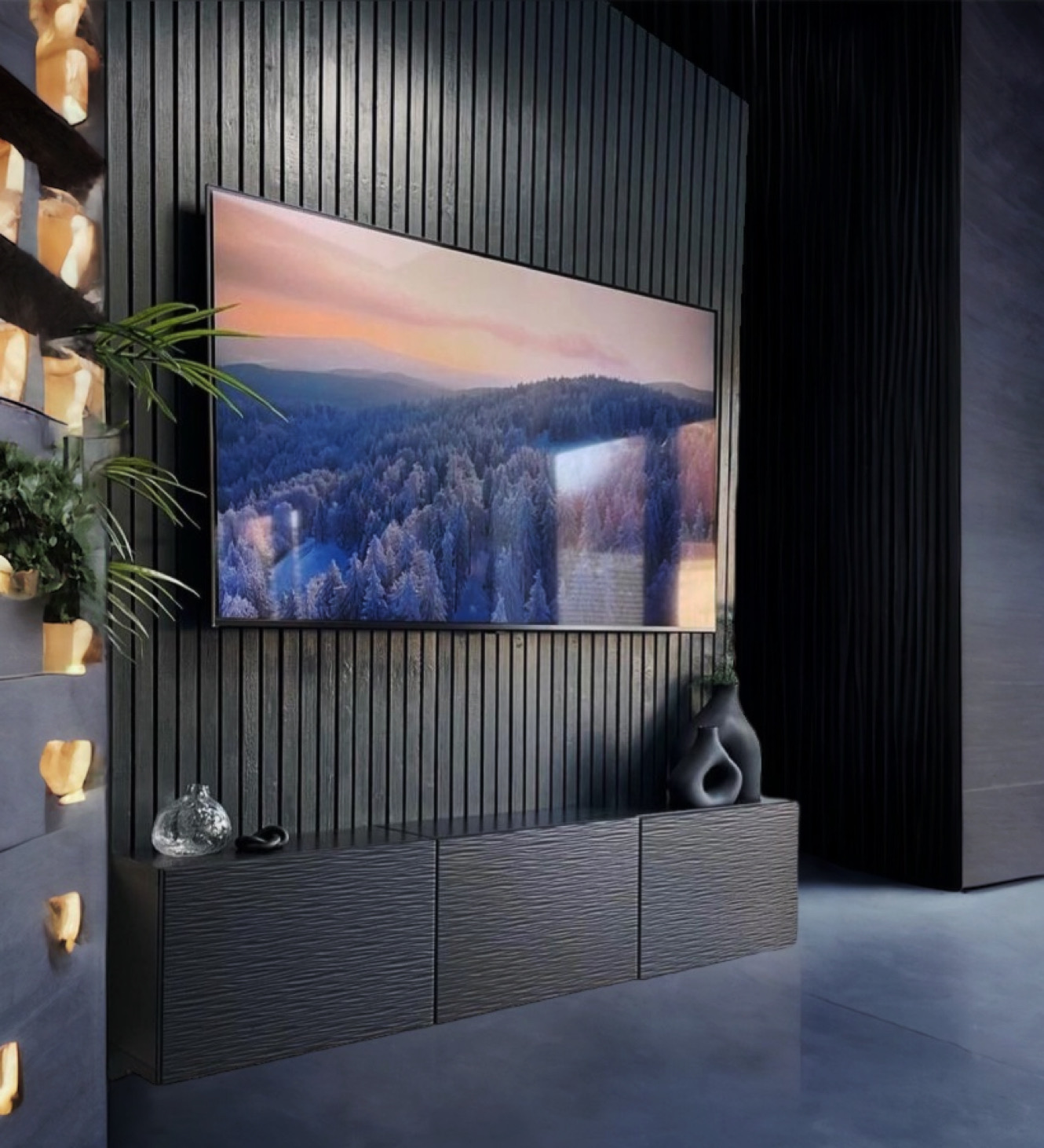 Parete attrezzata porta TV in Noce nazionale: Fusione di design moderno e  funzionalità artigianale - XLAB Design