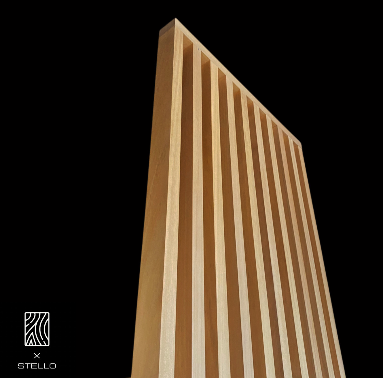 Parete divisoria listelli di legno - L 90 H 270 cm - separare gli ambienti  senza bucare il pavimento - XLAB Design