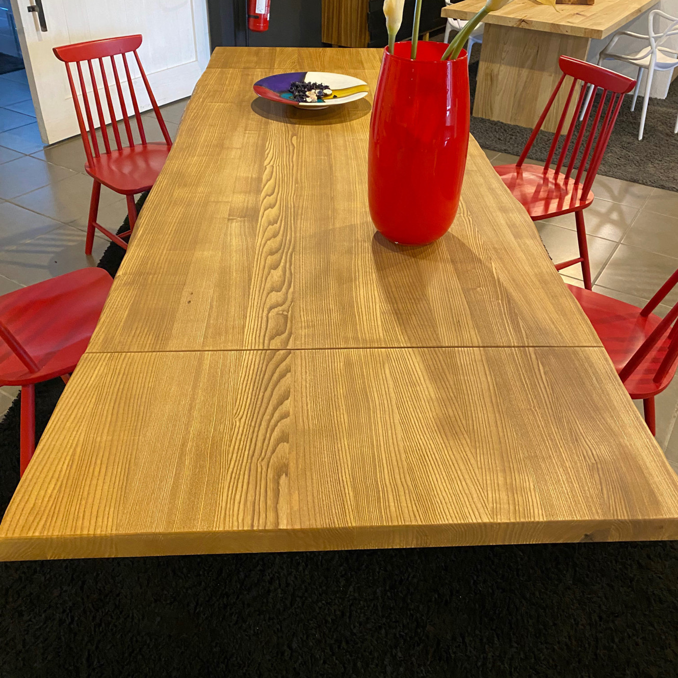 Tavolo allungabile sala da pranzo in legno massello Rovere rustico 280x97  cm Laila - XLAB Design