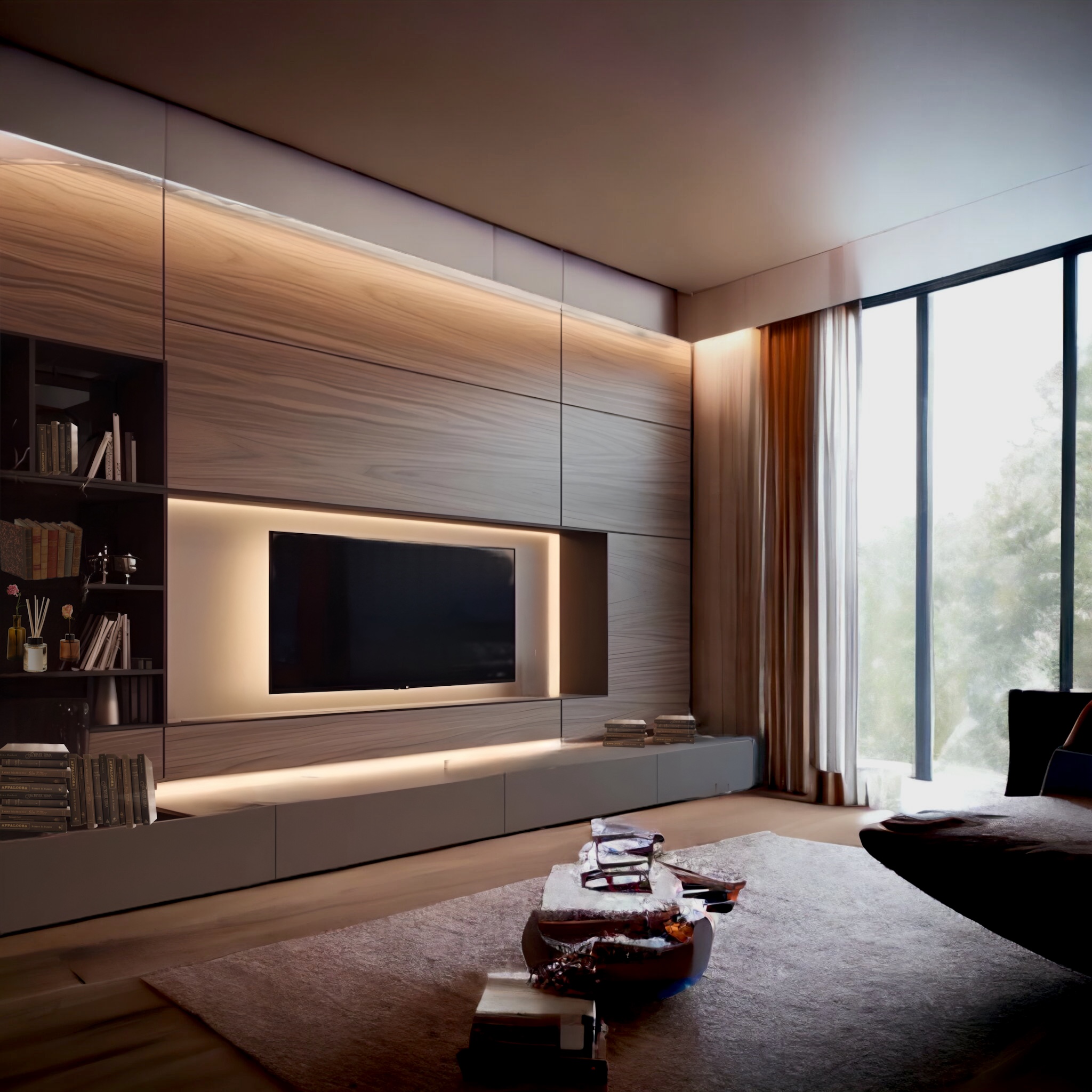 Parete attrezzata porta TV in Noce nazionale: Fusione di design moderno e  funzionalità artigianale - XLAB Design