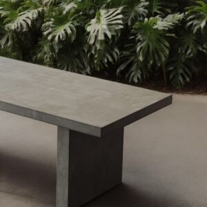 Tavolo da giardino effetto cemento misura 250 x 100 cm design italiano
