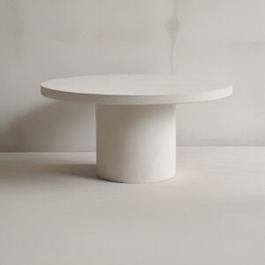 Tavolo da pranzo rotondo 180 cm Bianco microcemento design minimalista